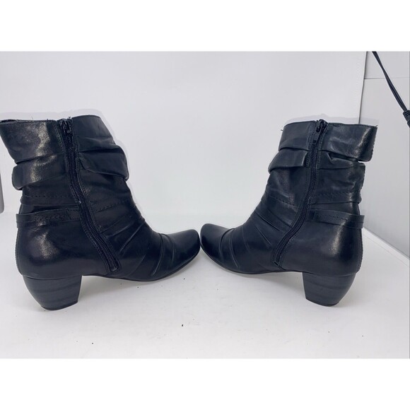 Remonte Dorndorf Boots Womens 37 US 6.5 Black Leather Short Inside Zip Career - Picture 8 of 12